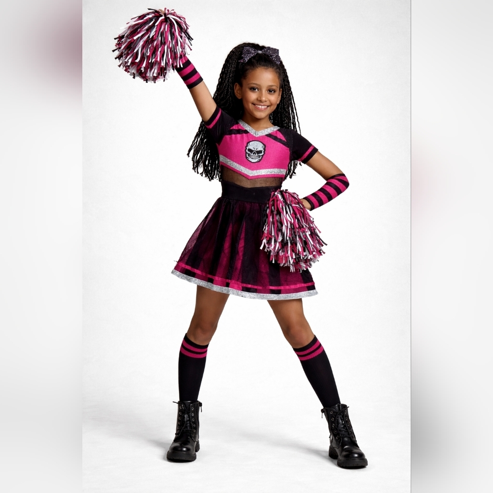 Spooktacular Creations Cheerleader Costume Girls‎ L 10/12 NEW